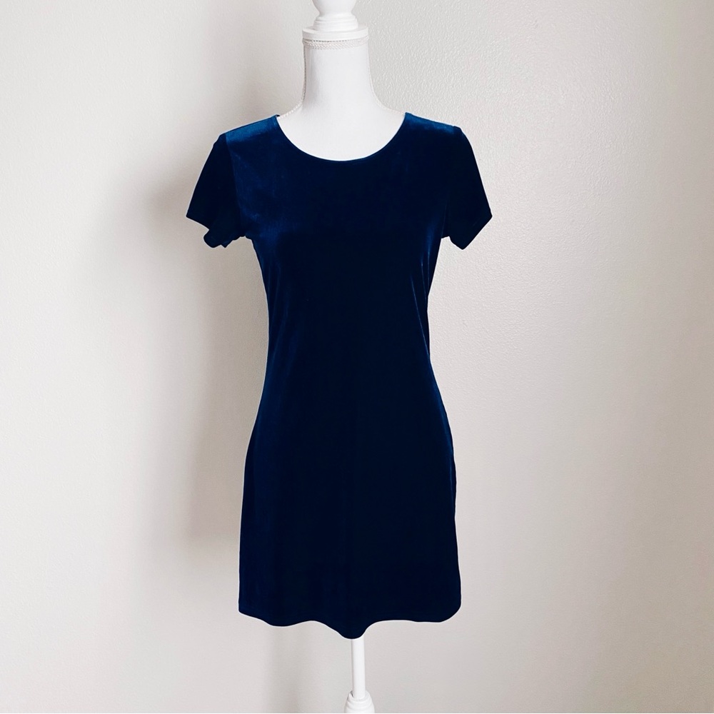 Vintage 90’s Navy Velvet Mini Dress